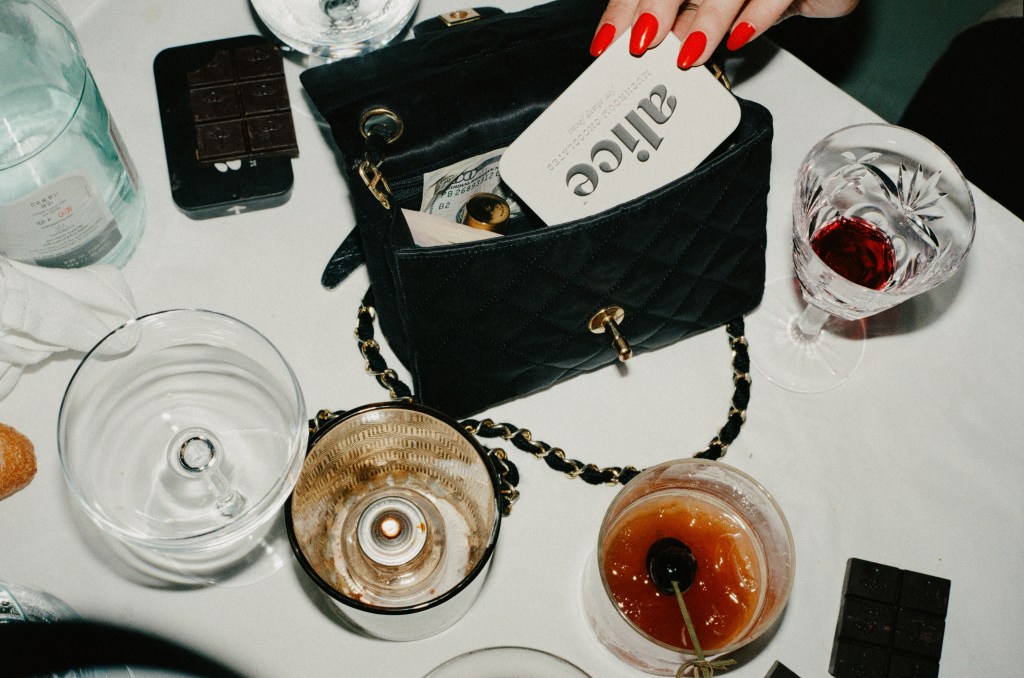 alice mushrooms chocolates in purse