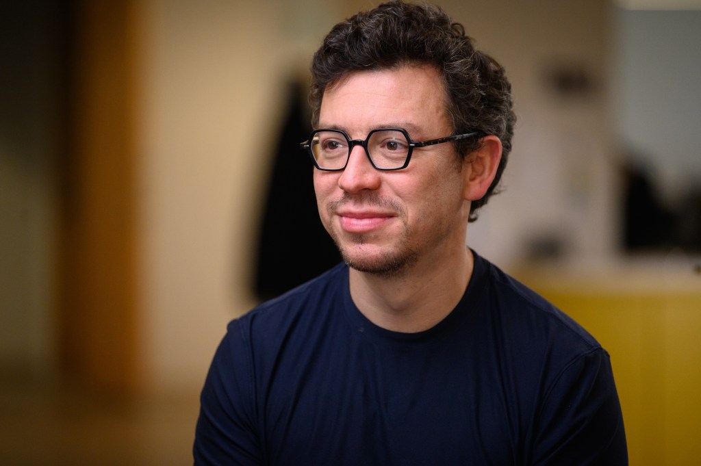 Luis Von Ahn, co-founder and chief executive officer of Duolingo Inc., during a Bloomberg Television interview in Pittsburgh, Pennsylvania, US, on Thursday, March 13, 2025. The company's chief financial officer discussed how investments in design and advances in AI have combined to supercharge the company's global growth. Photographer: Justin Merriman/Bloomberg